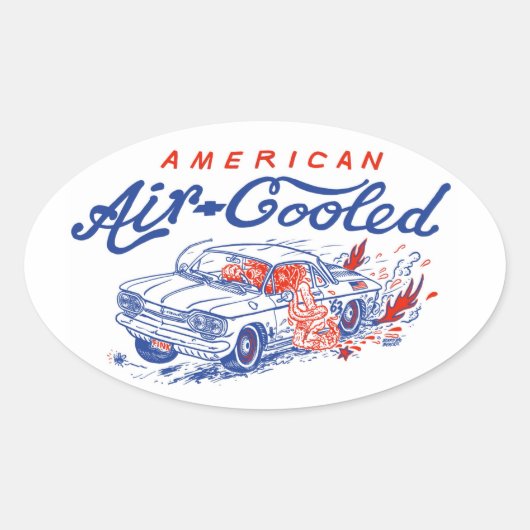 BardビーチによるAmerican Air-Cooled Corvairシール 楕円形シール (正面)