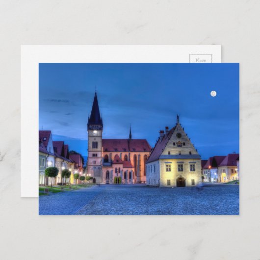 Bardejov、スロバキア、HDRの旧市街広場 ポストカード (正面/裏面)