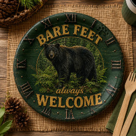 Bare Feet Always Welcome Rustic Bear Cabin ペーパープレート