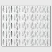 Bare Fir Trees Black on Any Color ID877 ラッピングペーパー (フラット)