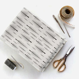 Bare Fir Trees Black on Any Color ID877 Fabric ファブリック