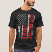 Bare Knuckle Boxing American Flag 4th of July Figh Tシャツ (正面)