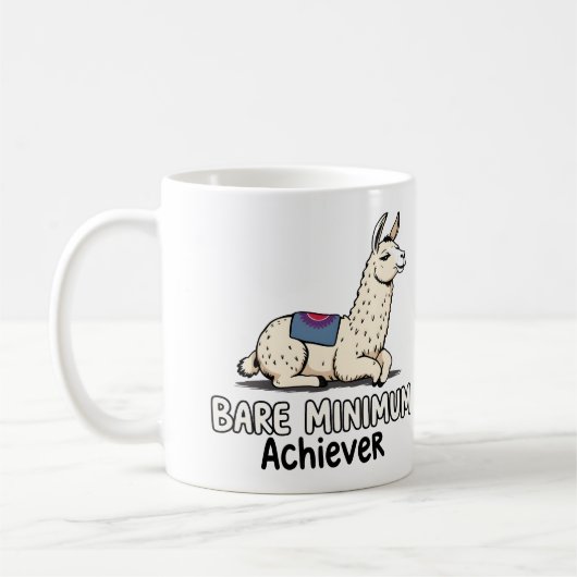 Bare Minimum Achiever Funny Llama Lazy Humor  コーヒーマグカップ (左)