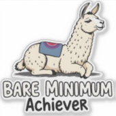 Bare Minimum Achiever Funny Llama Lazy Humor  シール (正面)