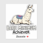 Bare Minimum Achiever Funny Llama Lazy Humor  シール (シート)