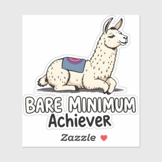 Bare Minimum Achiever Funny Llama Lazy Humor  シール (シート)