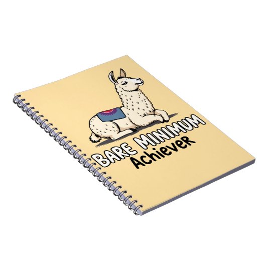 Bare Minimum Achiever Funny Llama Lazy Humor  ノートブック (右側)