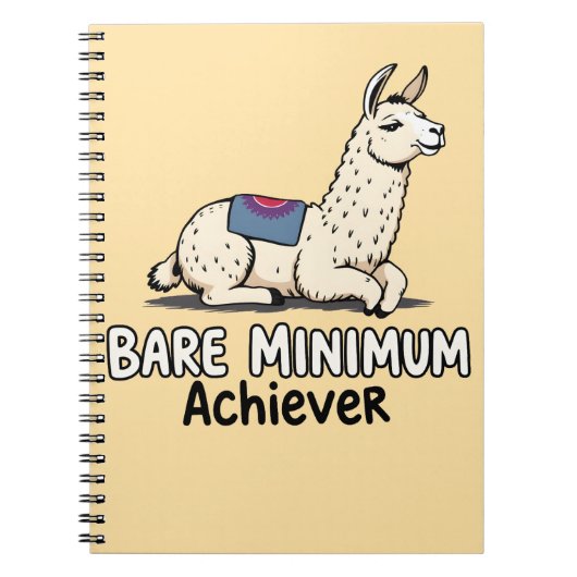 Bare Minimum Achiever Funny Llama Lazy Humor  ノートブック (正面)