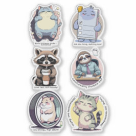 Bare Minimum Club Sticker Sheet | Relatable funny シール