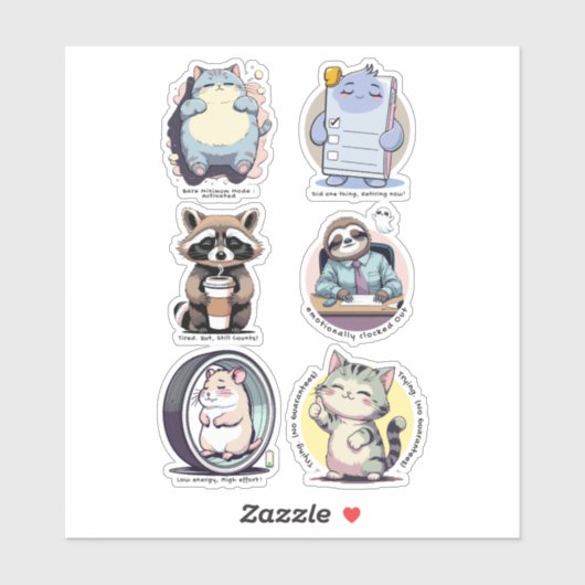 Bare Minimum Club Sticker Sheet | Relatable funny シール (シート)