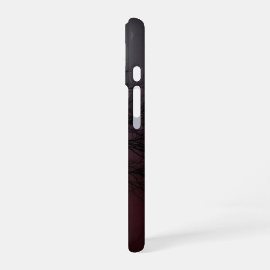 Bare Tree and Full Moon Dark Case iPhone 16ケース (左側面)