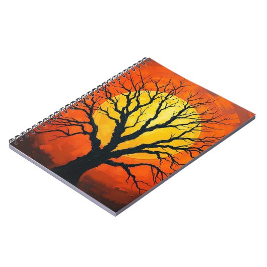 Bare Tree In Shadow With The Sun Notebook ノートブック (左側)