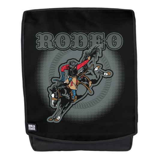 BarebackロデオのBroncのライダー バックパック (正面)