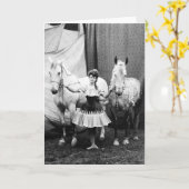 Bareback女の子: 1904年 カード (黄色い花)