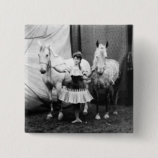 Bareback女の子: 1904年 缶バッジ (正面)