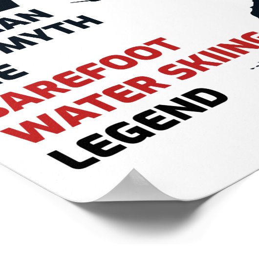 Barefoot Barefooting skiing Water sport Dad ポスター (角)