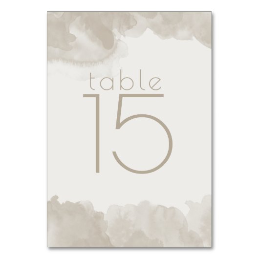 BarefootBrideによるキノコの水彩洗浄™ テーブルナンバー (正面)