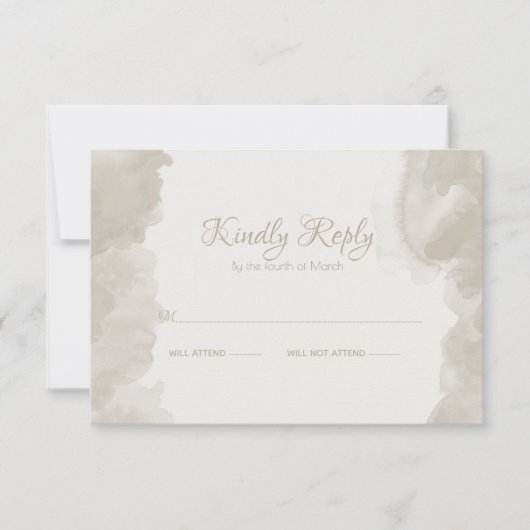 BarefootBrideによるキノコの水彩洗浄™ 出欠カード (正面)