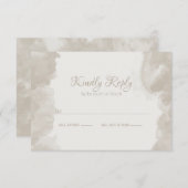 BarefootBrideによるキノコの水彩洗浄™ 出欠カード (正面/裏面)