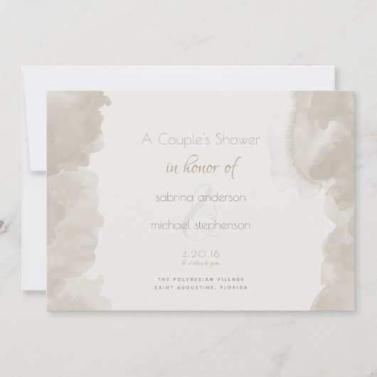 BarefootBrideによるキノコの水彩洗浄™ 招待状 (正面)