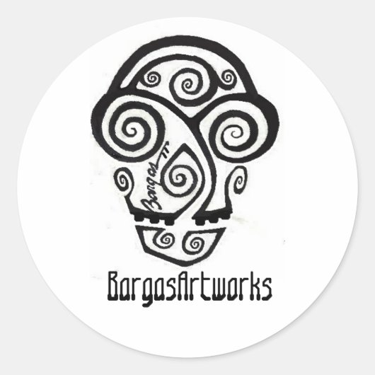 BargasArtworksロゴスタンプ ラウンドシール (正面)