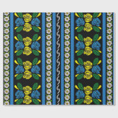 Barge Narrowboat Folk Art Roses Pattern ラッピングペーパー (フラット)