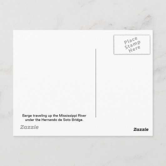 Barge on Misissippi Riverはがき ポストカード (裏面)
