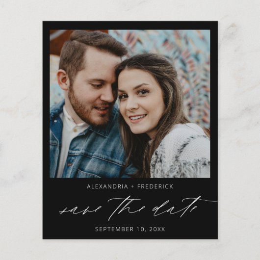 Bargin Instant Photo Black Chic Save the Date (正面)
