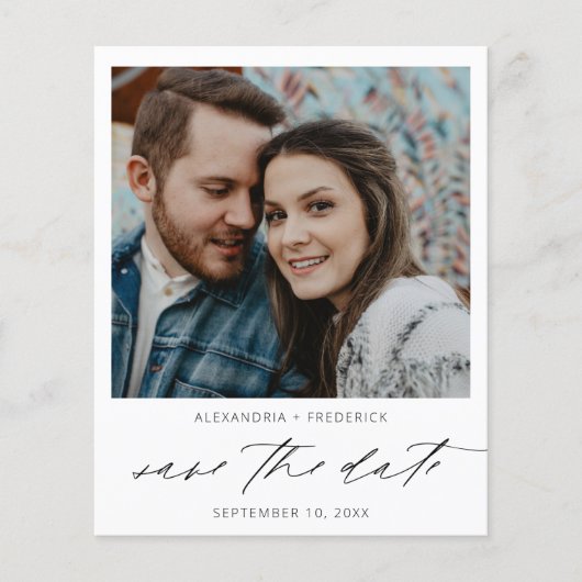 Bargin Instant Photo White Chic Save the Date (正面)