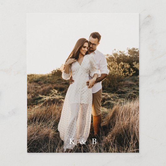 Bargin Photo & Boho Pampas Grass Save the Date (裏面)