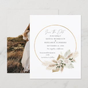 Bargin Photo & Boho Pampas Grass Save the Date