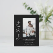 Bargin Photo & HandタイポグラフィSave the Date Black (スタンド正面)