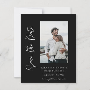 Bargin Photo & HandタイポグラフィSave the Date Black
