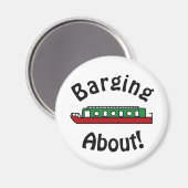 Barging About Canal Boat マグネット (正面/裏面)