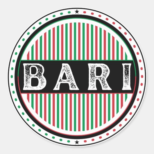 Bari City Pride Emblem – Italian Identity ラウンドシール (正面)