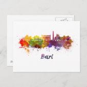 Bari skyline in watercolor ポストカード (正面/裏面)