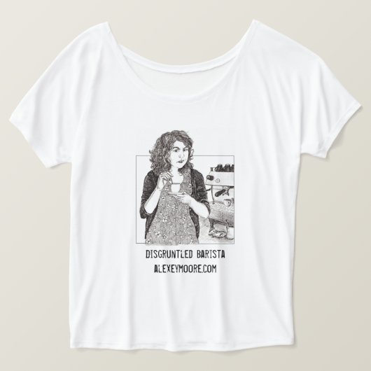 Baristaのむっとしただらしないワイシャツ Tシャツ (デザイン正面)