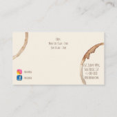 baristaのモダンな水彩画のコーヒー・マグによってはカフェが開花します 名刺 (裏面)