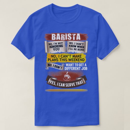Barista素晴らしは Tシャツ (デザイン正面)