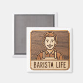 Barista Life Wooden マグネット (正面/裏面)