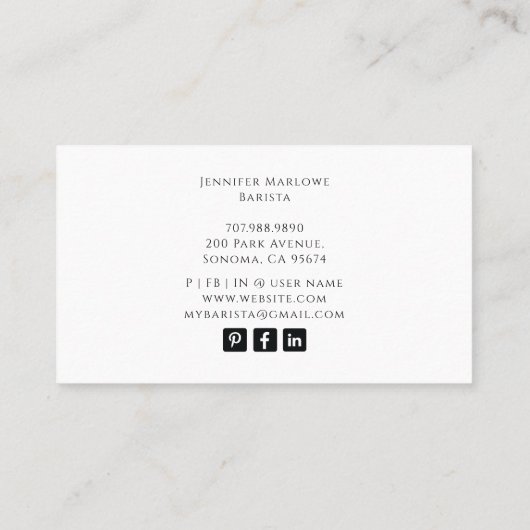 Barista Tarot  名刺 (裏面)