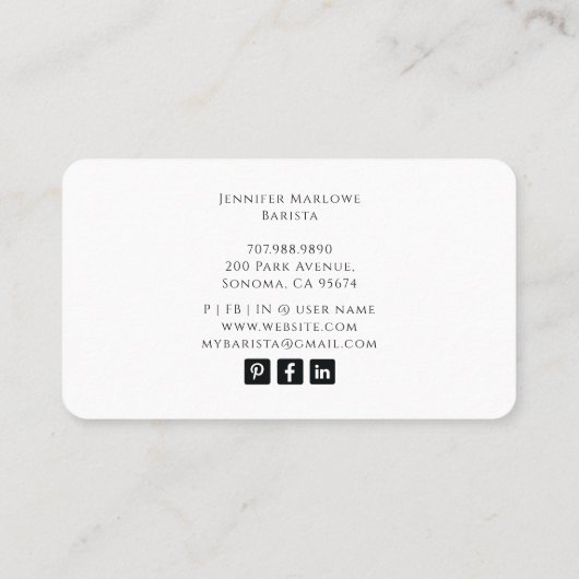 Barista Tarot Blue 名刺 (裏面)