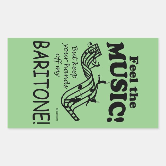 Baritone 感じ The Music Rectangularステッカー 長方形シール (正面)