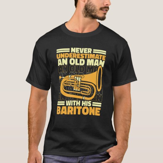 Baritone Bass Euphonium Old Man 1 Tシャツ (正面)