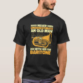 Baritone Bass Euphonium Old Man  1 Tシャツ (正面)