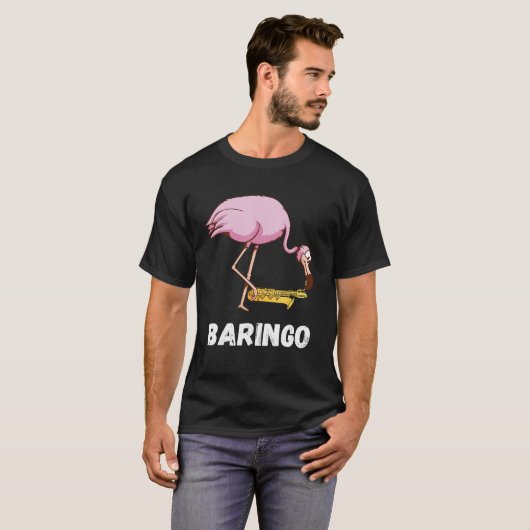 Baritone Flamingo Saxophonist Euphonium Saxophone  Tシャツ (正面フル)