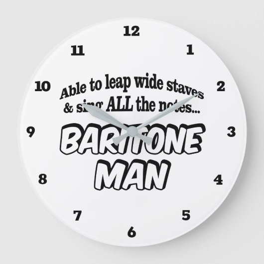 Baritone Man – 音楽スーパーヒーロー ラージ壁時計 (正面)