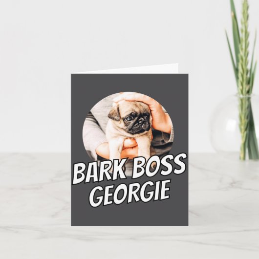 Bark Boss Pet Dog Photo Modern Simple Cool カード (正面)