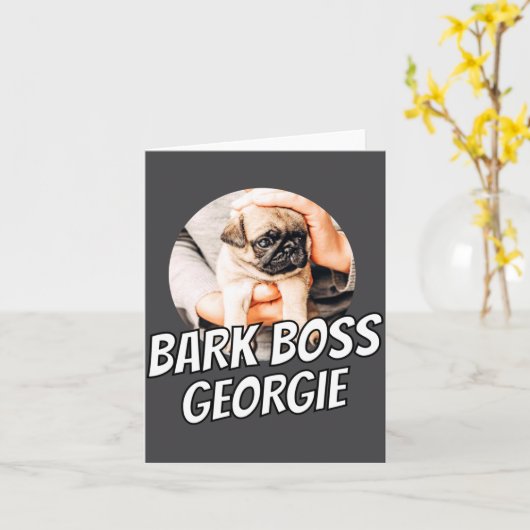 Bark Boss Pet Dog Photo Modern Simple Cool  カード (黄色い花)