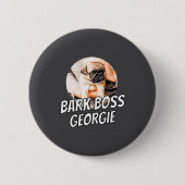 Bark Boss Pet Dog Photo Modern Simple Cool  缶バッジ (正面)